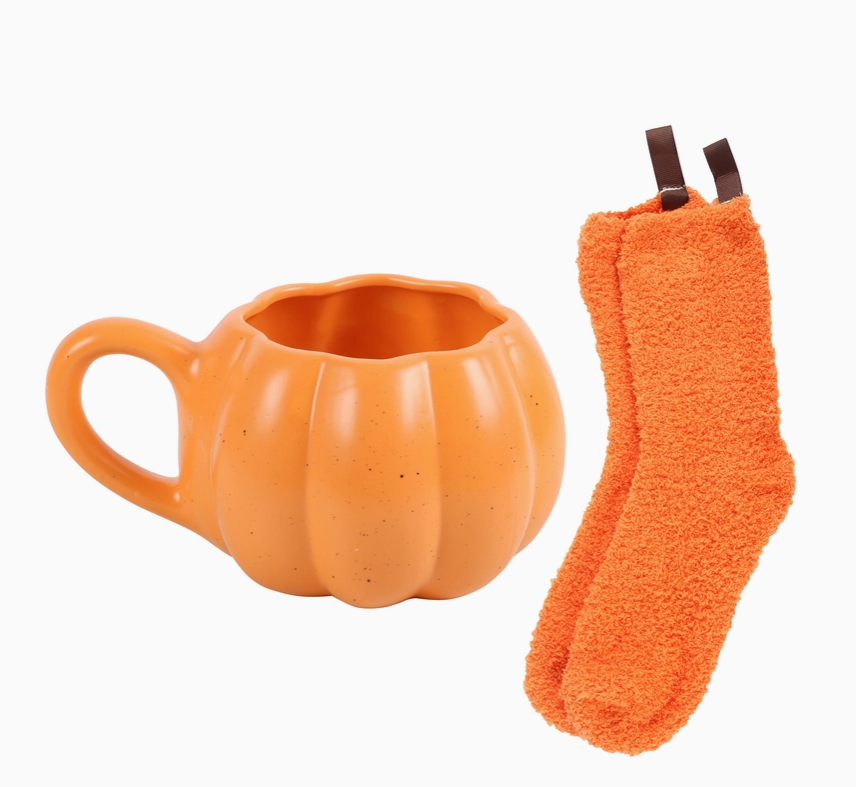 Mug & chaussettes citrouille - Rituel d’automne