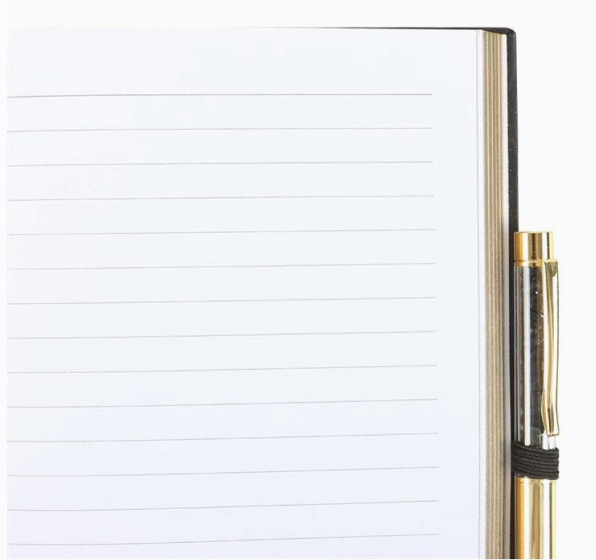 Journal Yin Yang avec Stylo en Obsidienne Noire