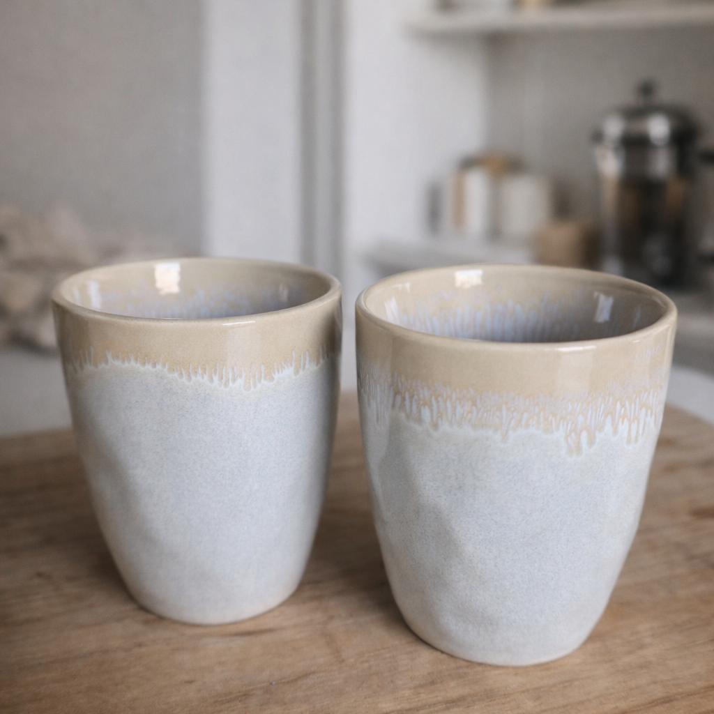 Tasse à espresso en grès - sable