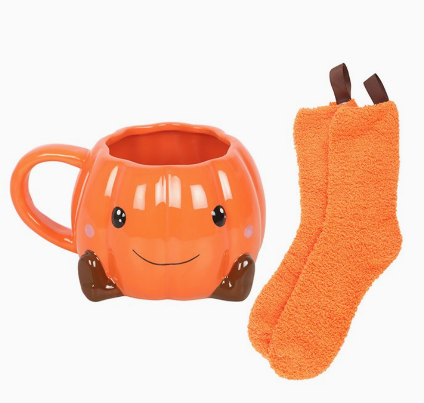 Ensemble Tasse Citrouille & Chaussettes douillettes