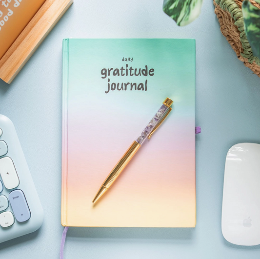 Journal de Gratitude et Stylo Améthyste