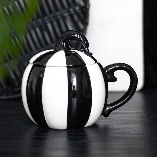 Tasse Citrouille Rayée avec Couvercle
