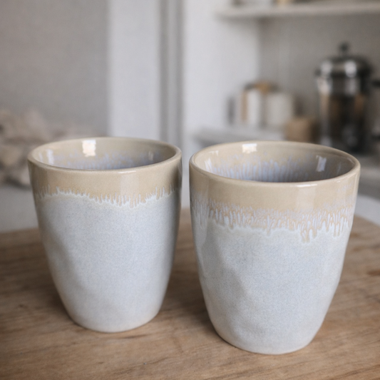 Tasse à espresso en grès - sable