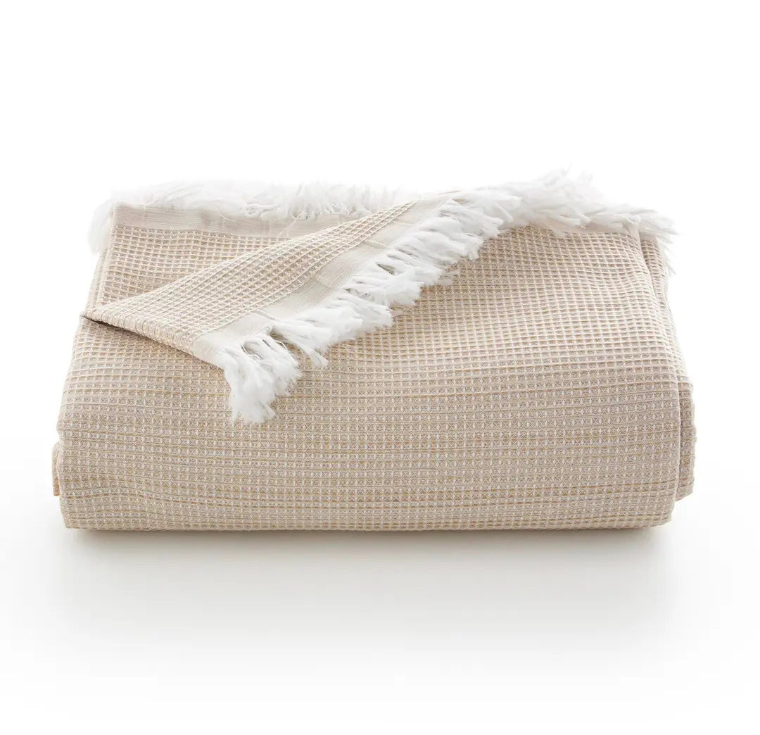 Plaid en coton - Motif nid d'abeille