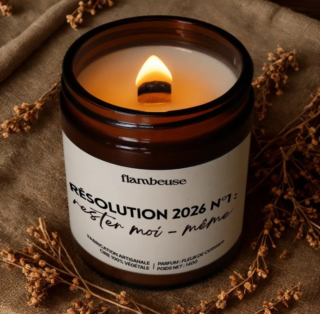 Bougie Parfumée "Résolution 2026" - senteur Fleur de Cerisier