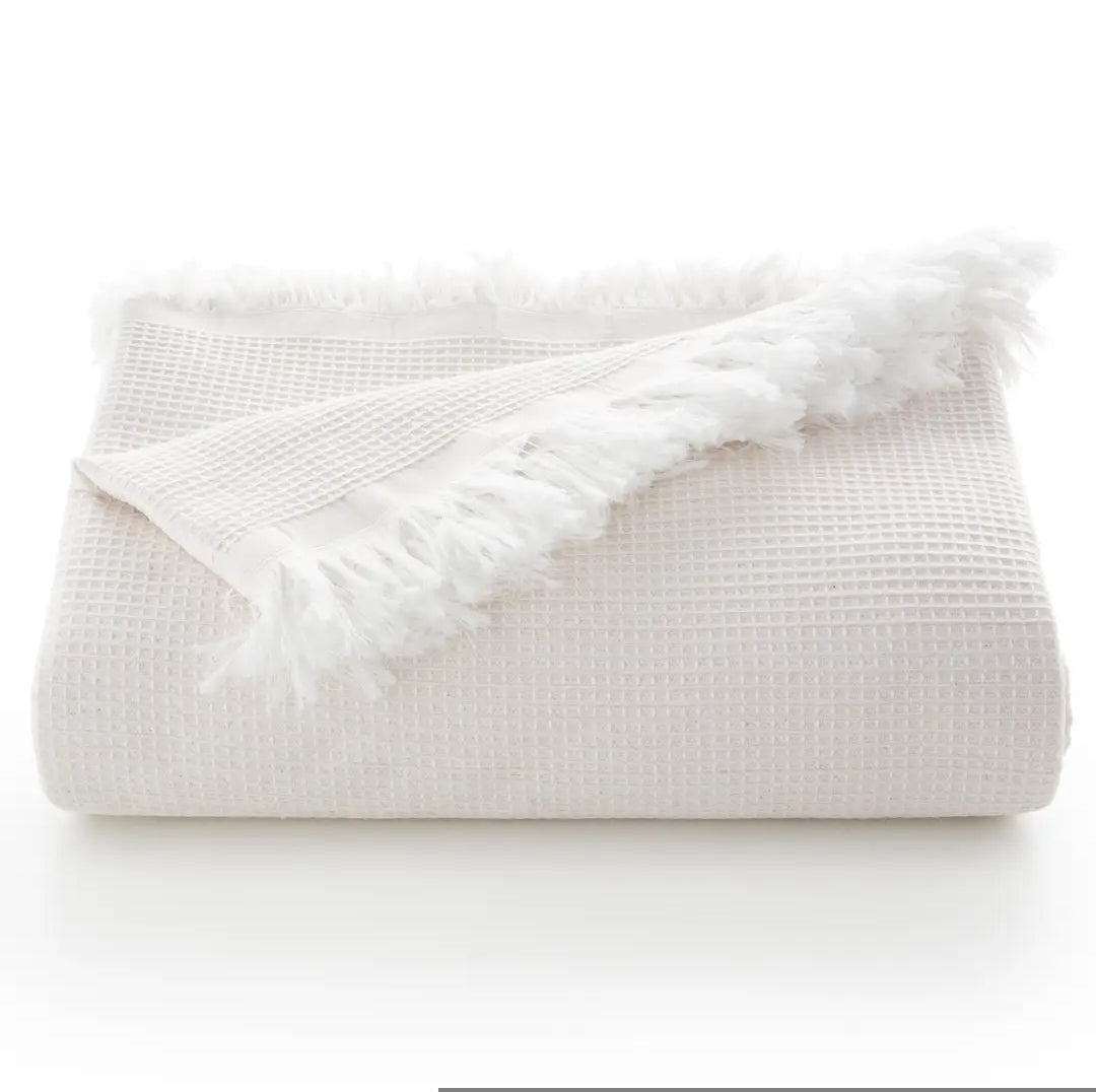 Plaid en coton - Motif nid d'abeille