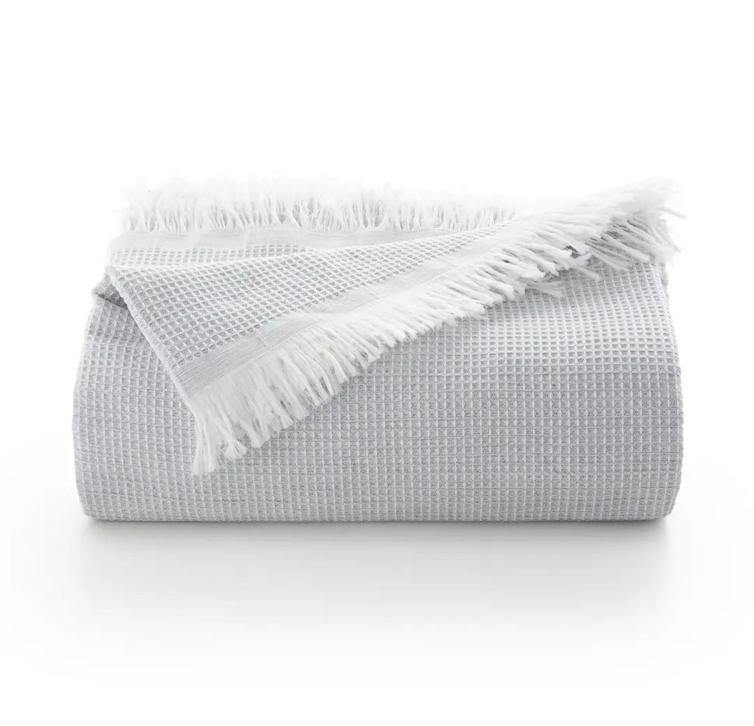 Plaid en coton - Motif nid d'abeille
